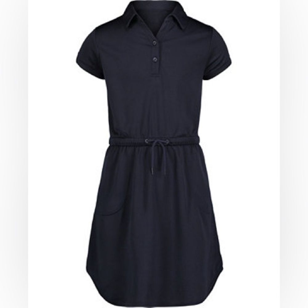 Nautica Big Girls Uniform Drawstring Performance Dress in Navy Blue Size XL